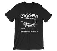 Cessna T-Shirt. Airplane Pilot 100% Cotton Tee Black M
