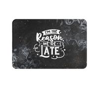 C'est À Cause De Moi Qu'On Est en Retard. Tapis De Douche Lavable en Machine Tapis De Bain Absorbant Paillasson Intérieur pour Salon Cuisine Chambre 40X60Cm