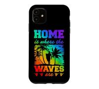 C'est à la Maison Que se trouvent Les Vagues de la Gay Pride Rainbow Surfing Coque pour iPhone 11