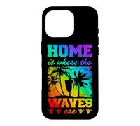 C'est à la Maison Que se trouvent Les Vagues de la Gay Pride Rainbow Surfing Coque pour iPhone 16 Pro