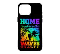 C'est à la Maison Que se trouvent Les Vagues de la Gay Pride Rainbow Surfing Coque pour iPhone 16 Pro Max