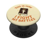 C'est Ainsi Que Je mène Mes batailles Bible PopSockets PopGrip Adhésif