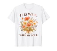 C'est Bien avec Mon âme Christian Pretty Vintage Floral T-Shirt