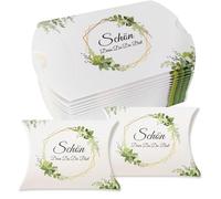 C'est Bien Que Tu Sois là Cadeau, Cadeaux de Mariage, 100 Boîtes à Oreillers au Design Eucalyptus pour Bonbons, Biscuits au Chocolat, Cadeaux D'invités pour Communion, Baptême