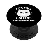 C'est Bon, Je Vais Bien, Tout va Bien, Cat, Funny Saying Kitty PopSockets PopGrip Adhésif