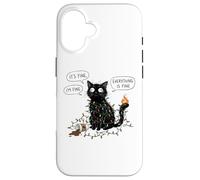C'est Bon, Je Vais Bien, Tout va Bien, Christmas Funny Cat Coque pour iPhone 16