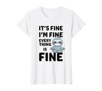 C'est Bon, Je Vais Bien, Tout va Bien Meme Funny Sloth T-Shirt Graphique avec Valeur, Femme, Blanc, M