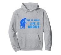 C'est ça la Vie Père Fils Enfant Pêche Pêcheur Sweat à Capuche, Unisexe pour Adultes, Gris Chiné, M