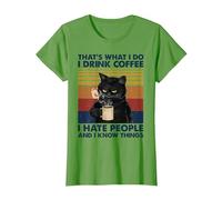 C'est ce Que Je Fais Je Bois du café Je déteste Les Gens Chats Café T-Shirt, Femme, Herbe, M