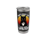 C'est ce que je fais : je caresse des chats, je bois du café et je sais des choses Gobelet isotherme en acier inoxydable double paroi