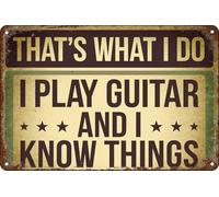 C'est ce que je fais : je joue de la guitare et je sais des choses. Décoration murale vintage rétro, affiche, plaque pour la maison, la ferme, le garage, le club, le bar, la cuisine, le pub. Cadeau h