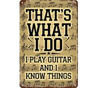 C'est ce que je fais : je joue de la guitare et je sais des choses. Décoration murale vintage rétro, affiche, plaque pour la maison, la ferme, le garage, le club, le bar, la cuisine, le pub. Cadeau h