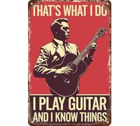 C'est ce que je fais : je joue de la guitare et je sais des choses. Décoration murale vintage rétro, affiche, plaque pour la maison, la ferme, le garage, le club, le bar, la cuisine, le pub. Cadeau h