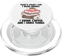 C'est ce Que Je Fais Je lis des Livres Je Bois du café Je Sais des Choses PopSockets PopGrip pour MagSafe