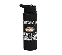 C'est ce que je fais je mange des œufs et du bacon, du bacon et des œufs Stainless Steel Insulated Water Bottle