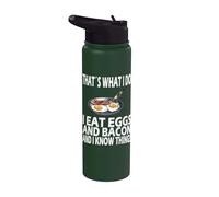 C'est ce que je fais je mange des œufs et du bacon, du bacon et des œufs Stainless Steel Insulated Water Bottle