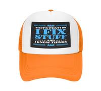 C'est ce Que Je Fais, Je répare des Trucs et Je Sais des Choses. Casquette en Maille pour Hommes et Femmes. Casquette de Camionneur. Casquette de Baseball Noire.
