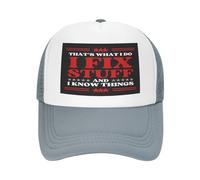 C'est ce Que Je Fais, Je répare des Trucs et Je Sais des Choses. Casquette en Maille pour Hommes et Femmes. Casquette de Camionneur. Casquette de Baseball Noire.