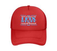 C'est ce Que Je Fais, Je répare des Trucs et Je Sais des Choses. Casquette en Maille pour Hommes et Femmes. Casquette de Camionneur. Casquette de Baseball Noire.