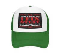C'est ce Que Je Fais, Je répare des Trucs et Je Sais des Choses. Casquette en Maille pour Hommes et Femmes. Casquette de Camionneur. Casquette de Baseball Noire.