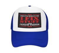 C'est ce Que Je Fais, Je répare des Trucs et Je Sais des Choses. Casquette en Maille pour Hommes et Femmes. Casquette de Camionneur. Casquette de Baseball Noire.