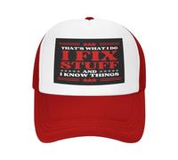C'est ce Que Je Fais, Je répare des Trucs et Je Sais des Choses. Casquette en Maille pour Hommes et Femmes. Casquette de Camionneur. Casquette de Baseball Noire.