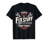 C'est ce Que Je Fais, Je répare des Trucs et Je Sais Les Choses, mécanicien T-Shirt Graphique avec Valeur, Homme, Noir, XL