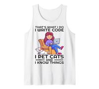C'est ce Que Je Fais J'écris du Code I Pet Cats and I Know Things Débardeur