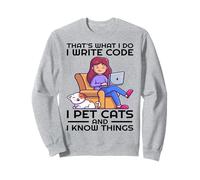 C'est ce que je fais J'écris du code I pet cats and I know things Sweatshirt