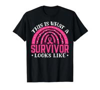 C'est ce Qui Ressemble à Un surviveur pour Lutter Contre Le Cancer du Sein T-Shirt Graphique avec Valeur, Homme, Noir, L