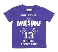 C'est CE qu'un Awesome 13 ans Looks Like Violet T-shirt bébé tout-petit enfants Disponible en tailles 0-6 mois à 14-15 ans 13th Birthday T-shirt violet violet 6-12 mois