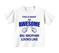 C'est CE qu'un Awesome Big Brother Looks Like Blanc T-shirt Bleu Text bébé tout-petit enfants Disponible en tailles 0-6 mois pour 14-15 ans Nouveau bébé sœur Cadeau blanc blanc 24-36 Months