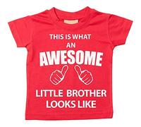 C'est CE qu'un Awesome Little Brother Looks Like Rouge T-shirt bébé tout-petit enfants Disponible en tailles 0-6 mois pour 14-15 ans Nouveau bébé sœur Cadeau rouge Red 6-12 mois