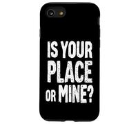C'EST CHEZ TOI OU CHEZ MOI ? Typographie audacieuse Coque pour iPhone SE (2020) / 7 / 8