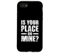 C'EST CHEZ TOI OU CHEZ MOI ? Typographie audacieuse Coque pour iPhone SE (2020) / 7 / 8