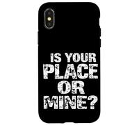 C'EST CHEZ TOI OU CHEZ MOI ? Typographie audacieuse Coque pour iPhone X/XS