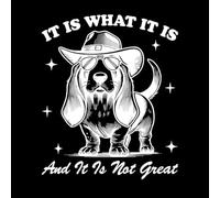 c'est comme ça et ce n'est pas un super chien typographie hilarante animal drôle chien vintage Stickers gravés 49.2x59.4cm Auto-adhésif Blanc