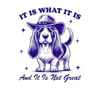 c'est comme ça et ce n'est pas un super chien typographie hilarante animal drôle chien vintage Stickers gravés 49.2x59.4cm Ne se décolle pas Bleu foncé