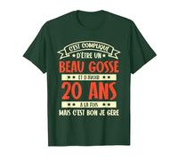 C'est Compliqué d'être Un Beau Gosse et D'avoir 20 Ans T-Shirt, Homme, Vert Forêt, XXL