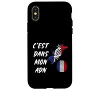 C'est dans Mon ADN Patriote Français France Drapeau Français Coque pour iPhone X/XS