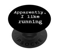C'est drôle, apparemment, J'aime Courir. Maman, Papa, sœur, frère, Fan PopSockets PopGrip Adhésif