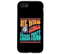 C'est drôle : Celui Qui Chante Prie Deux Fois, Dieu, la Foi, Jésus, s'amuse Coque pour iPhone SE (2020) / 7/8