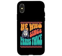 C'est drôle : Celui Qui Chante Prie Deux Fois, Dieu, la Foi, Jésus, s'amuse Coque pour iPhone X/XS