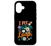C'est drôle de dire Que Je Fais Pipi Quand Je RIS, Flower Fun Pun Gag Groovy Coque pour iPhone 16