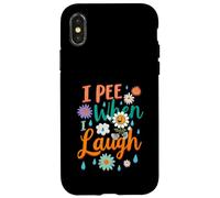 C'est drôle de dire Que Je Fais Pipi Quand Je RIS, Flower Fun Pun Gag Groovy Coque pour iPhone X/XS