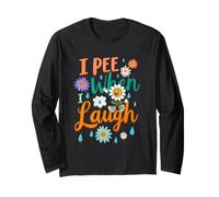 C'est drôle de dire Que Je Fais Pipi Quand Je RIS, Flower Fun Pun Gag Groovy Manche Longue
