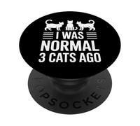 C'est drôle de dire Que j'étais Normal il y a 3 Chats PopSockets PopGrip Adhésif