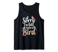 C'est drôle, désolé, je suis en retard, j'ai vu un oiseau faire une blague sur l'observation des oiseaux Débardeur
