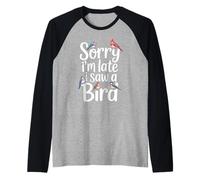 C'est drôle, désolé, je suis en retard, j'ai vu un oiseau faire une blague sur l'observation des oiseaux Manche Raglan