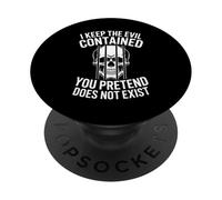 C'est drôle : « I Keep Evil Contient Un crâne Qui Dit Noir » PopSockets PopGrip Adhésif